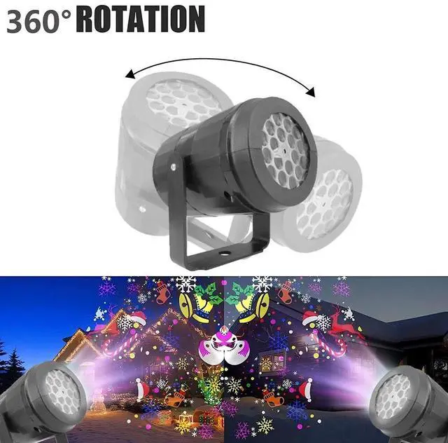 Alt view image 5 of 7 - 16 Pattern LED Christmas Projector Light Snow Landscape Garden Xmas Lamp