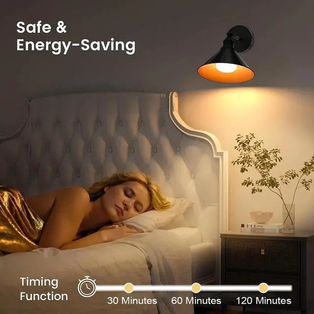 Alt view image 5 of 7 - 2 Pack Battery Operated Wall Sconces w/ Remote Dimmable Wireless LED Wall Lamp