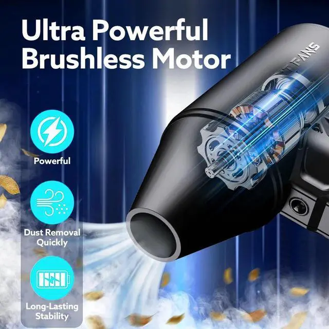 Alt view image 7 of 7 - Dry Blower Mini Turbo Portable 160000 RPM Air Blower Electric Fan