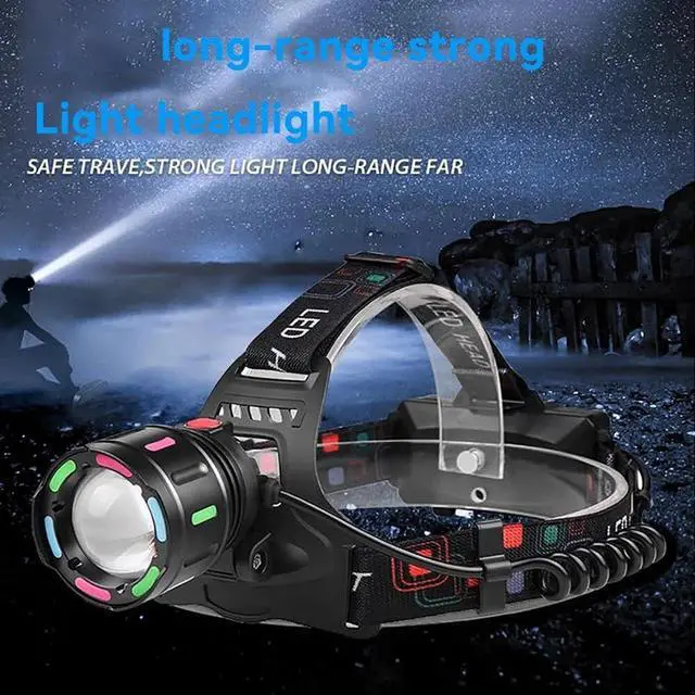 Alt view image 4 of 7 - 990000LM LED Headlamp Rechargeable Headlight Zoomable Head Torch Lamp Flashlight