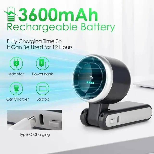 Alt view image 5 of 7 - Mini Portable Handheld Turbo Fan USB Rechargeable Cooling Fan Up to 8 Hours US