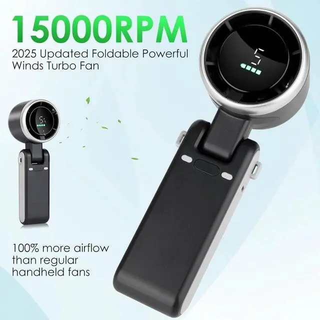 Alt view image 6 of 7 - Mini Portable Handheld Turbo Fan USB Rechargeable Cooling Fan Up to 8 Hours US