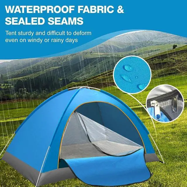 Alt view image 5 of 7 - 2 Second Pop Up Tent for 2-3 Person Camping Hiking 4 Season Waterproof Anti-UV
