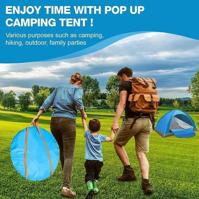 Alt view image 7 of 7 - 2 Second Pop Up Tent for 2-3 Person Camping Hiking 4 Season Waterproof Anti-UV