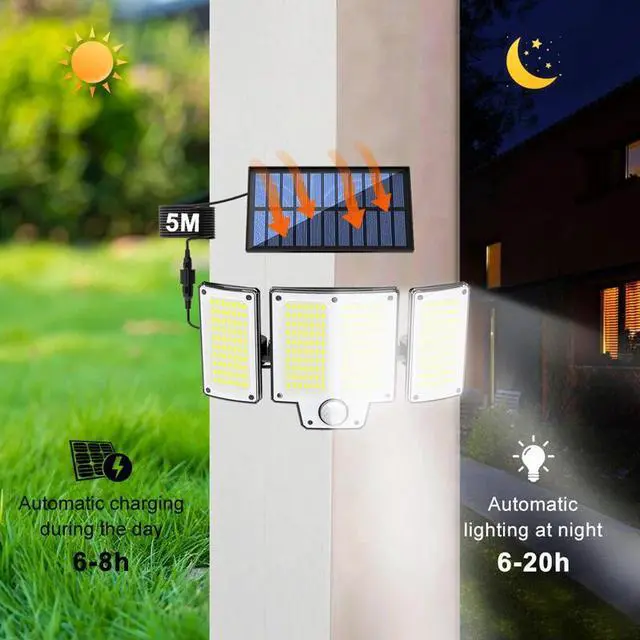 Alt view image 7 of 7 - Umexus 280LED Solar Power Light Outdoor Garden Motion Sensor Security Wall Lamp