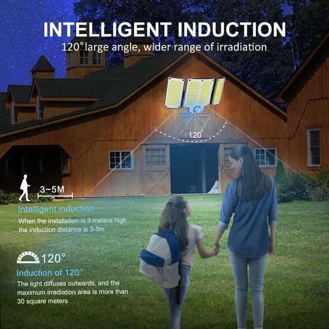 Alt view image 4 of 7 - Umexus 280LED Solar Power Light Outdoor Garden Motion Sensor Security Wall Lamp