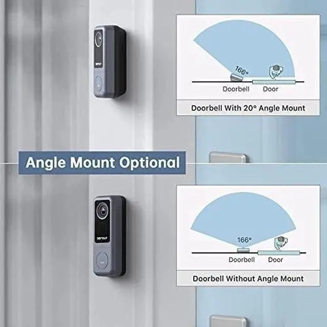 Alt view image 4 of 7 - Smart Video Doorbell Camera WiFi 2K HD Chime Motion Detection 2-Way Night V IP65