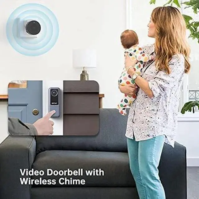 Alt view image 7 of 7 - Smart Video Doorbell Camera WiFi 2K HD Chime Motion Detection 2-Way Night V IP65