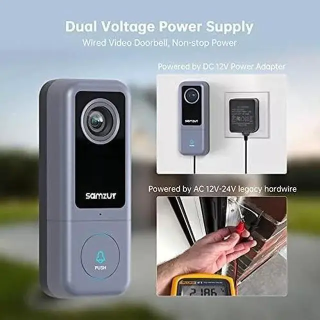 Alt view image 2 of 7 - Smart Video Doorbell Camera WiFi 2K HD Chime Motion Detection 2-Way Night V IP65