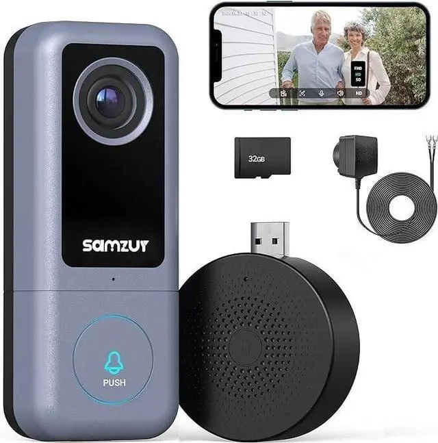 Main image of Smart Video Doorbell Camera WiFi 2K HD Chime Motion Detection 2-Way Night V IP65