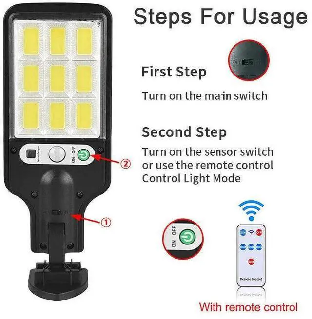 Alt view image 4 of 7 - 4PACK 990000LM LED Solar Light Commercial Dusk To Dawn Outdoor Road Street Lamp