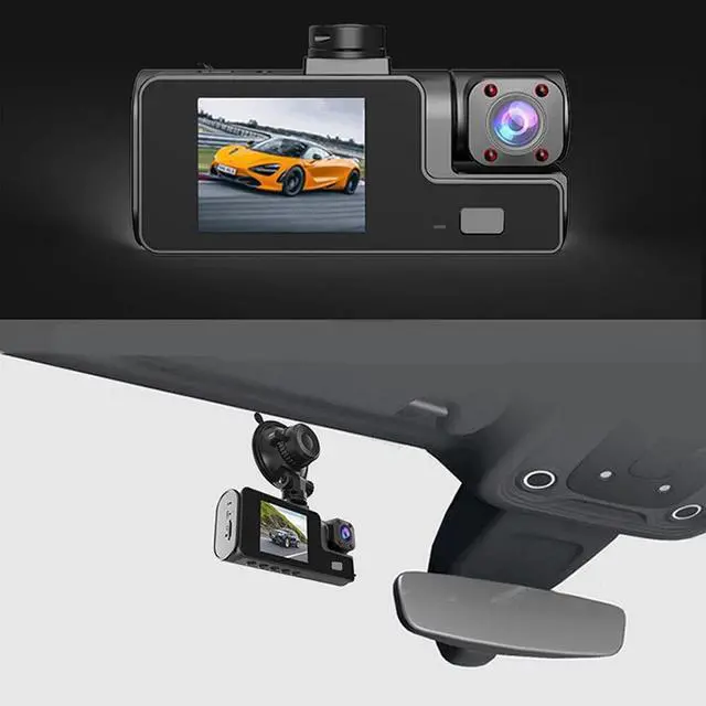 Alt view image 3 of 7 - HD 1080P Car Dual Lens Dash Cam Front/Rear/Inside Video Recorder Camera G-sensor