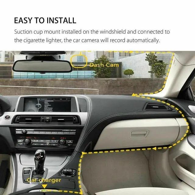 Alt view image 4 of 7 - HD 1080P Car Dual Lens Dash Cam Front/Rear/Inside Video Recorder Camera G-sensor