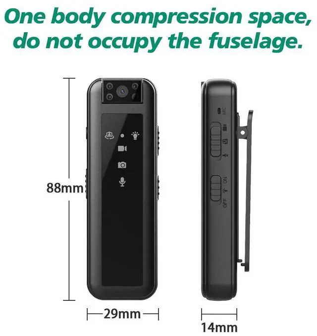 Alt view image 6 of 7 - 1080P Portable Police Body Camera Pocket Video Audio Recorder Night Vision Cam