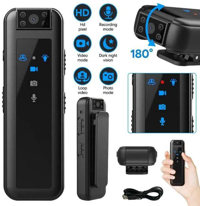 Alt view image 2 of 7 - 1080P Portable Police Body Camera Pocket Video Audio Recorder Night Vision Cam