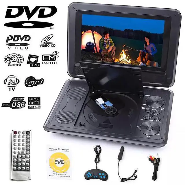 Alt view image 2 of 7 - 10.8" Portable DVD Player with 9" Large HD Screen 6 Hour Rechargeable Battery US