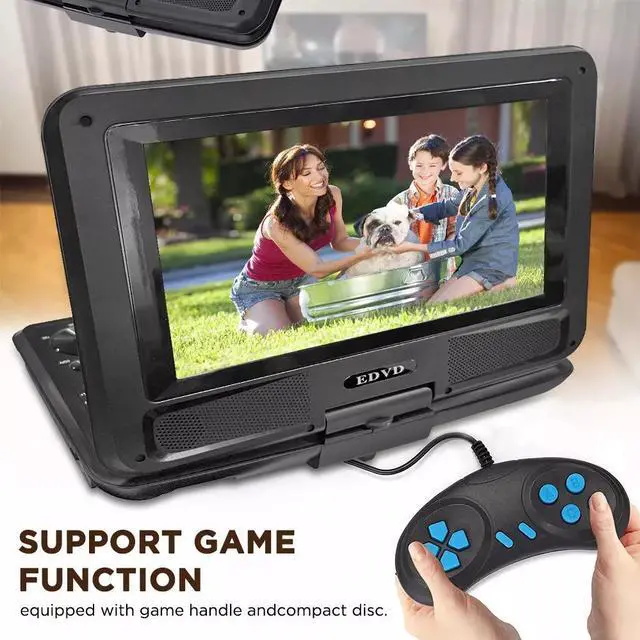 Main image of 10.8" Portable DVD Player with 9" Large HD Screen 6 Hour Rechargeable Battery US