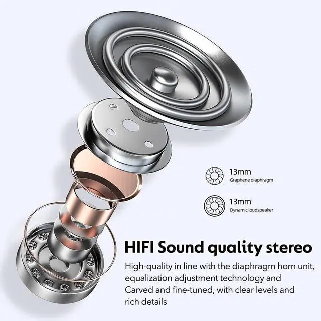 Alt view image 4 of 7 - Wireless Bluetooth 5.2 Earpiece Headset Driving Trucker Earbuds Noise Cancelling