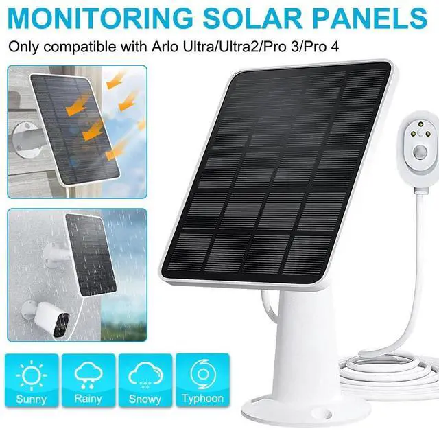 Alt view image 4 of 7 - Solar Panel Charger 9.8ft Charging Cable For Arlo Pro 3/4/Pro 5S/Ultra 2/Go 2