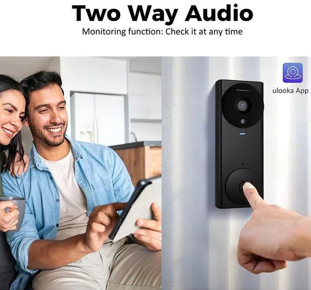 Alt view image 4 of 7 - Wireless WiFi Video Doorbell with Chime 2-Way Audio Smart App Control Door Cam