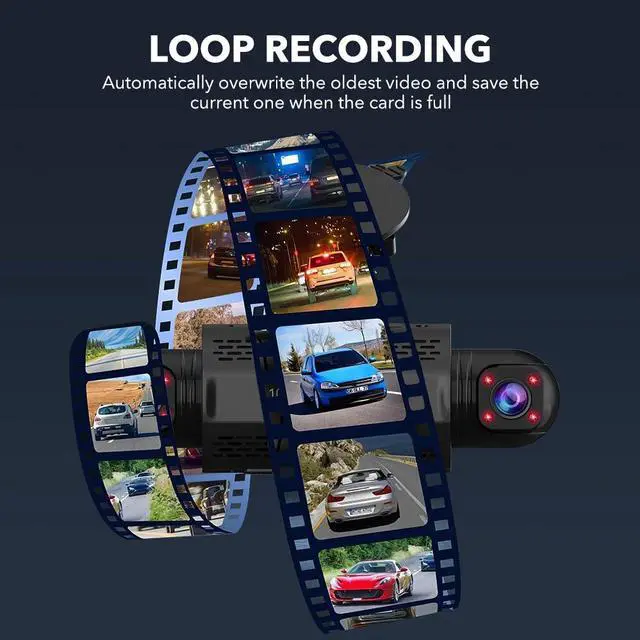 Alt view image 2 of 7 - 4 Channel Dash Cam 360° Dash Camera HD1080P 4 Lens Driving Recorder Night Vision