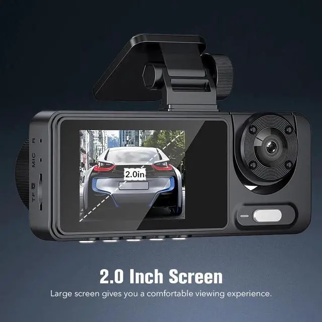 Alt view image 5 of 7 - Dash Cam HD 1080P Three Lens Car Camera G-Sensor Driving Video Recorder DVR
