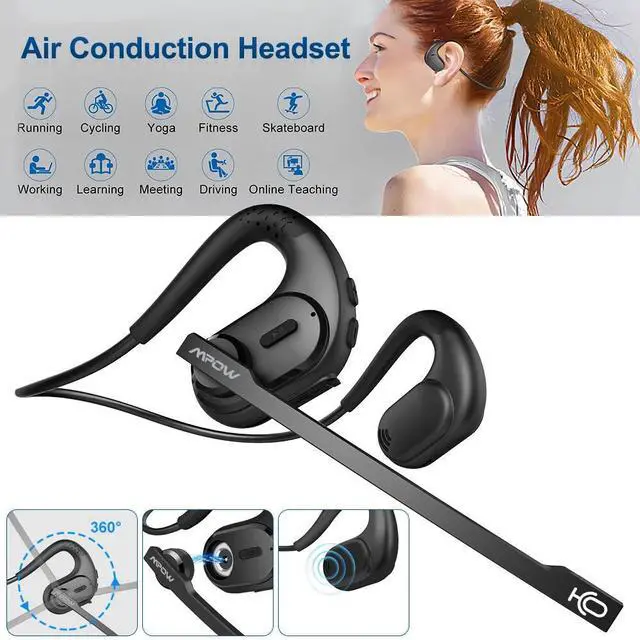 Alt view image 7 of 7 - Trucker Bluetooth Headset, Open Ear Headphones Wireless Headset for Skype Zoom