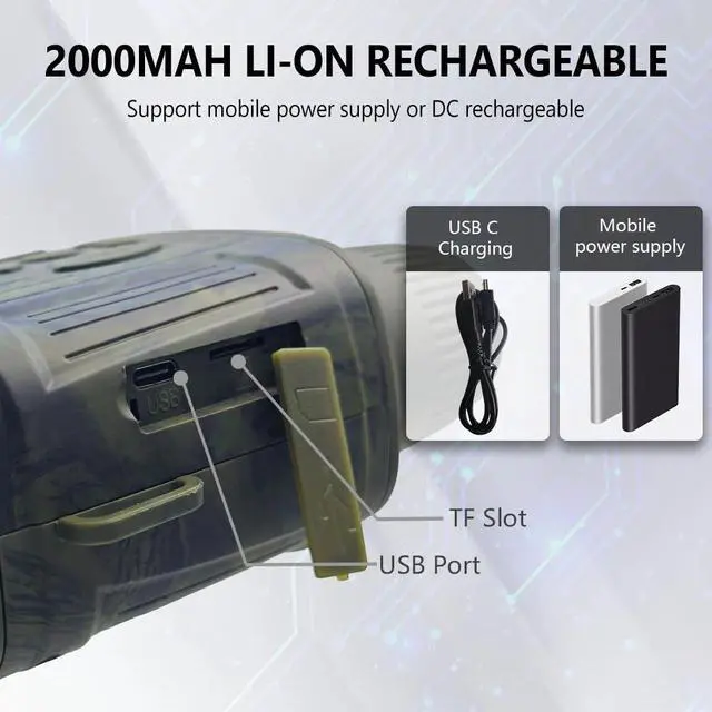 Alt view image 7 of 7 - Night Vision Goggles Infrared 10X Zoom Night Vision Binoculars Monocular Hunting