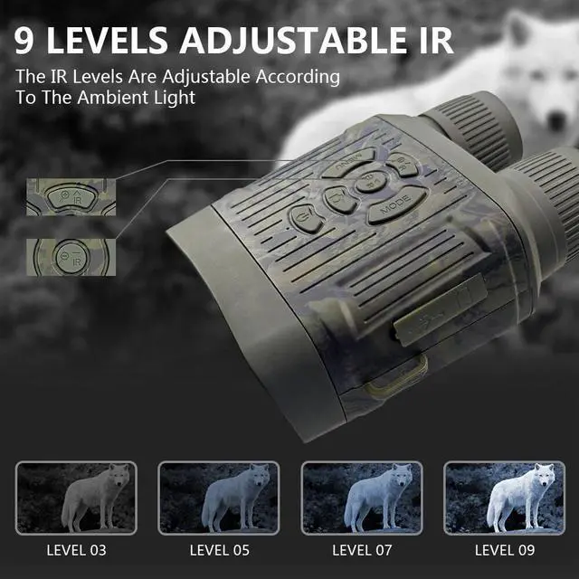 Alt view image 5 of 7 - Night Vision Goggles Infrared 10X Zoom Night Vision Binoculars Monocular Hunting
