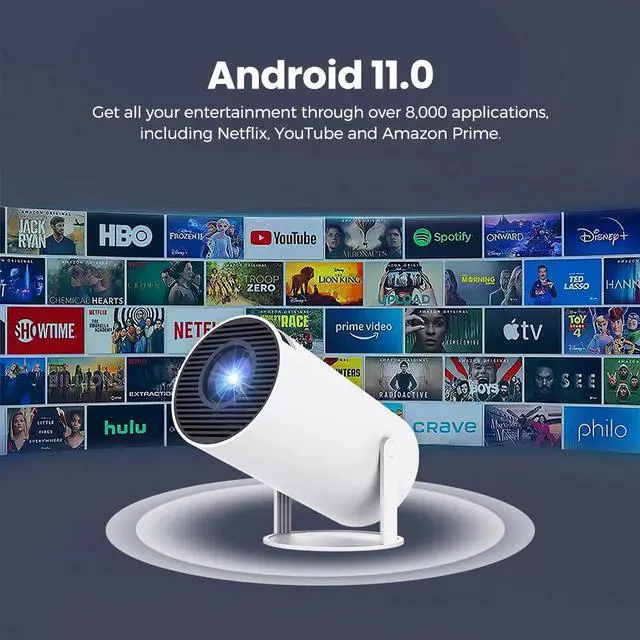 Alt view image 3 of 7 - 4K 1080P Mini Projector with WIFI 6 and Bluetooth Movie Projector Auto Keystone