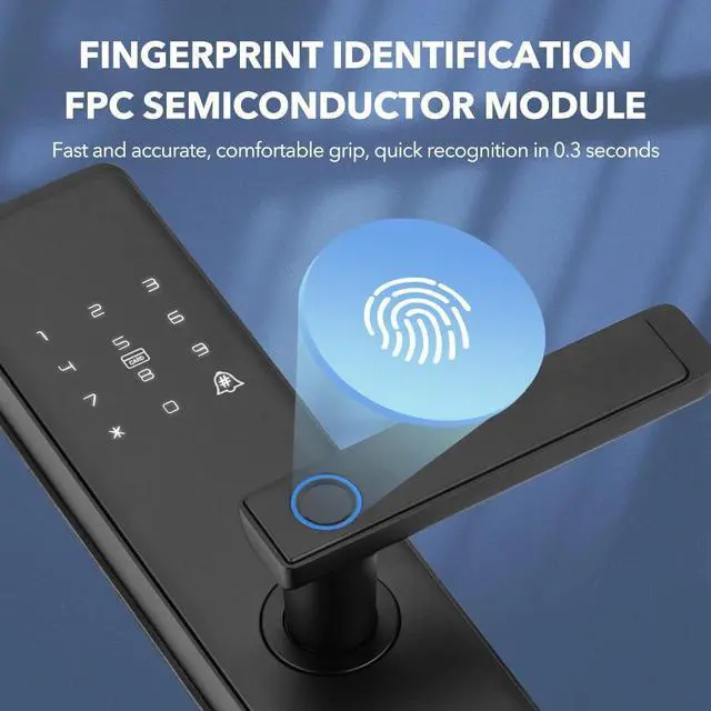 Alt view image 5 of 7 - Electronic Smart Door Lock APP Fingerprint Card Password Key Home Security NEW