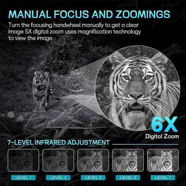 Alt view image 4 of 7 - Night Vision Goggles Night Vision Binoculars Digital Infrared System Hunting USA