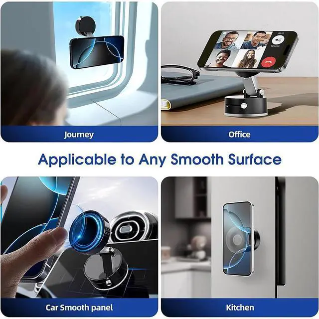 Alt view image 7 of 7 - Electric Vacuum Magnetic Suction Cup Car Phone Mount 360° Rotation Holder Mount