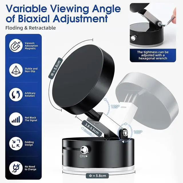 Alt view image 2 of 7 - Electric Vacuum Magnetic Suction Cup Car Phone Mount 360° Rotation Holder Mount