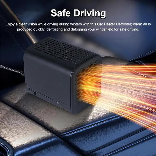 Alt view image 3 of 7 - 12V 120W DC Portable Electric Car Heater Heating Fan Defogger Defroster Demister