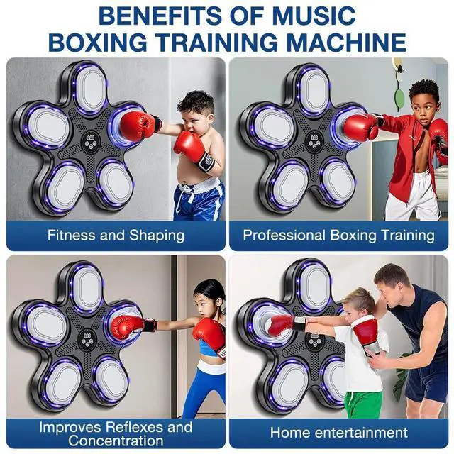 Alt view image 7 of 7 - Music Boxing Machine Smart Bluetooth Boxing Machine with Boxing Gloves Kids