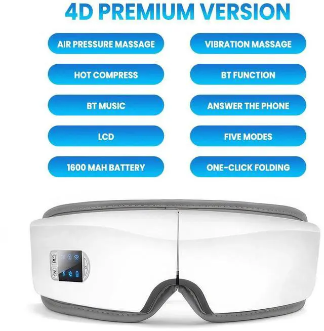 Alt view image 2 of 7 - Eye Massager with Heat for Migraines Rechargeable Bluetooth Music Eye Massager