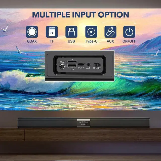 Alt view image 4 of 7 - Sound Bar for TV 32 Inch Bluetooth Soundbar Speakers Surround Sound Home Theater