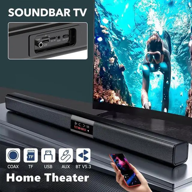 Alt view image 7 of 7 - Sound Bar for TV 32 Inch Bluetooth Soundbar Speakers Surround Sound Home Theater