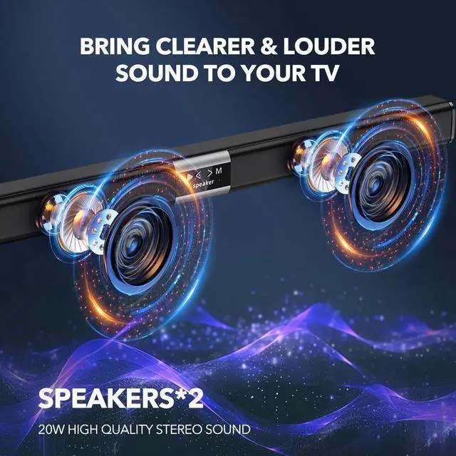Alt view image 5 of 7 - Sound Bar for TV 32 Inch Bluetooth Soundbar Speakers Surround Sound Home Theater