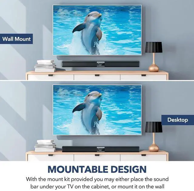 Alt view image 6 of 7 - Sound Bar for TV 32 Inch Bluetooth Soundbar Speakers Surround Sound Home Theater