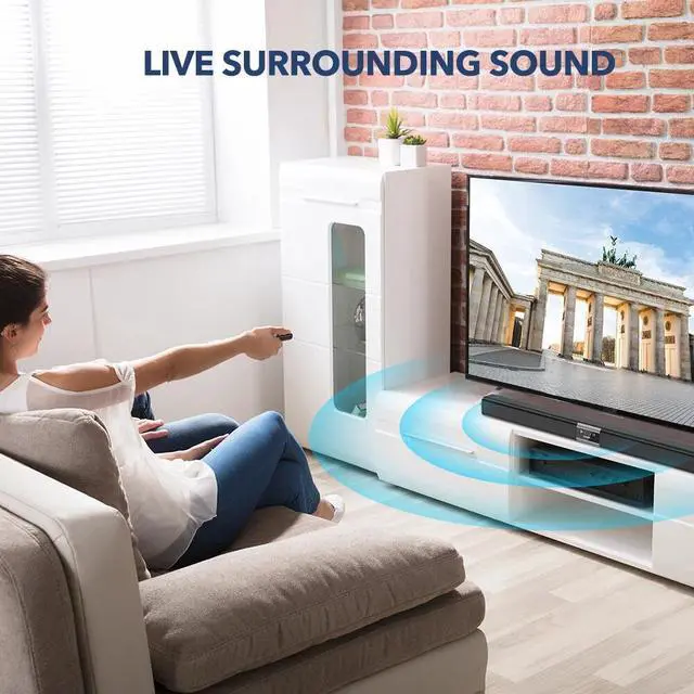 Alt view image 2 of 7 - Sound Bar for TV 32 Inch Bluetooth Soundbar Speakers Surround Sound Home Theater