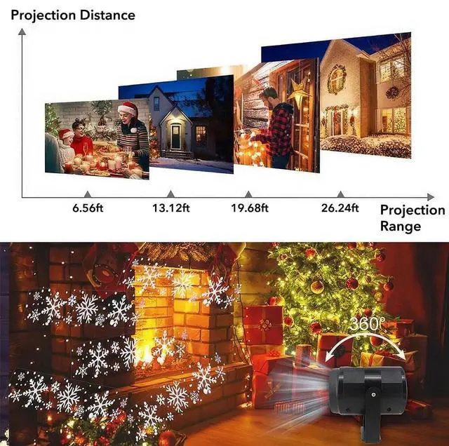 Alt view image 3 of 7 - Christmas Snowflake Projector Lights Snowfall Show Lights for Xmas Holiday Party
