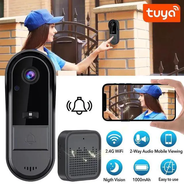Alt view image 2 of 7 - WiFi Wireless Intercom Smart Doorbell Video Security Camera Door Ring Bell Chime
