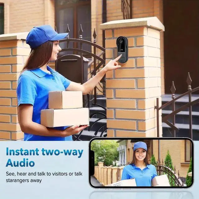Alt view image 4 of 7 - WiFi Wireless Intercom Smart Doorbell Video Security Camera Door Ring Bell Chime
