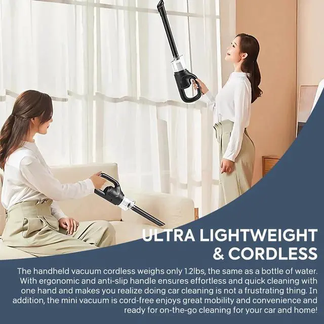 Alt view image 5 of 7 - 120W High Power Handheld Vacuum Cordless 10-20KPA Vacuum Cleaner and Air Duster