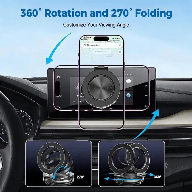 Alt view image 3 of 7 - 360° Rotation Car Phone Holder Electric Vacuum Magnetic Suction Car Phone Mount