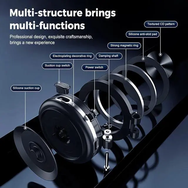 Alt view image 4 of 7 - 360° Rotation Car Phone Holder Electric Vacuum Magnetic Suction Car Phone Mount