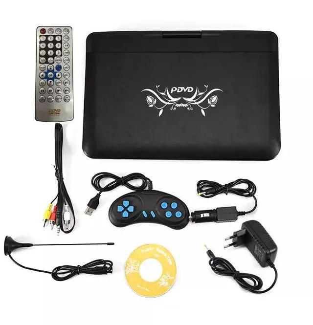Alt view image 7 of 7 - Portable DVD Player CD Card HD 16:9 LCD Large Swivel Screen USB with Joystick