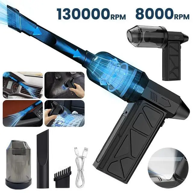 Alt view image 2 of 7 - 130000RPM 57m/s Mini Fan Electric Air Blower Duster Cleaner W/battery